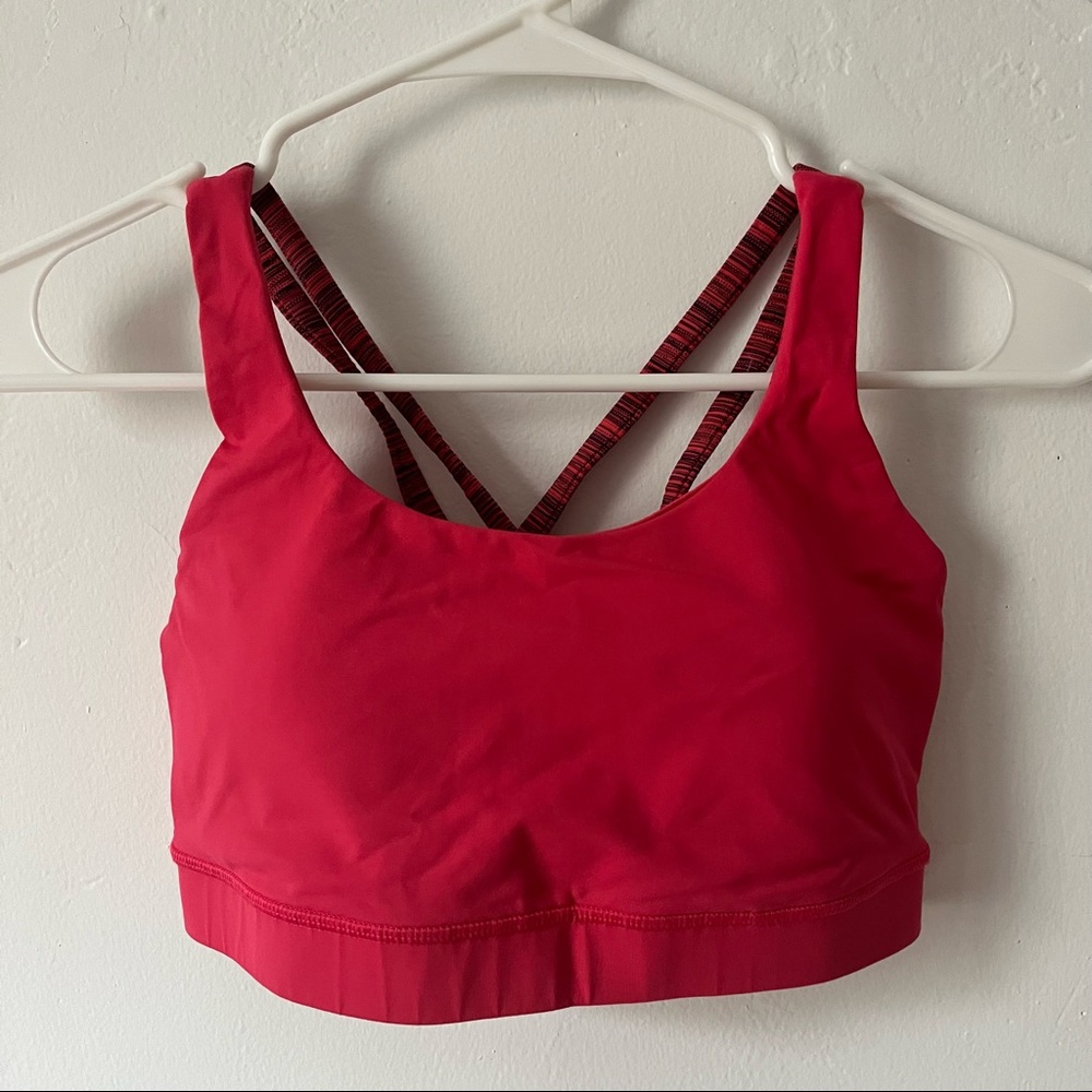 Lululemon Fuchsia Pink Energy Crossback Sports Bra